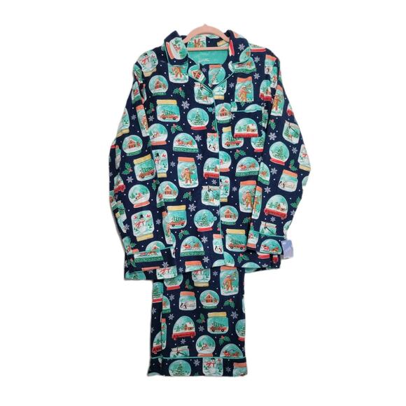 Nick & Nora Other - Nick & Nora Pajama Set Christmas SNOW GLOBES Size Large Flannel Christmas